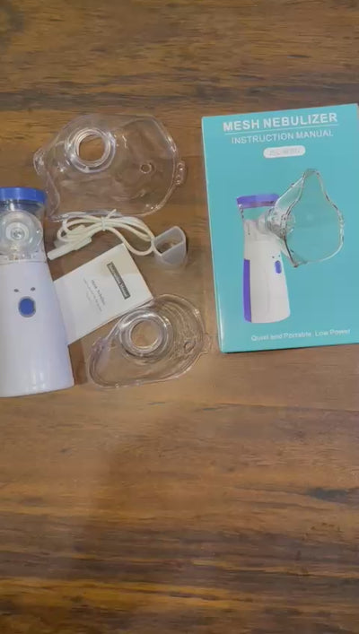 Portable Mesh Nebulizer USB & Battery Operated | Mini Nebulizer With Mask | Personal Inhaler for Efficient Respiratory Care